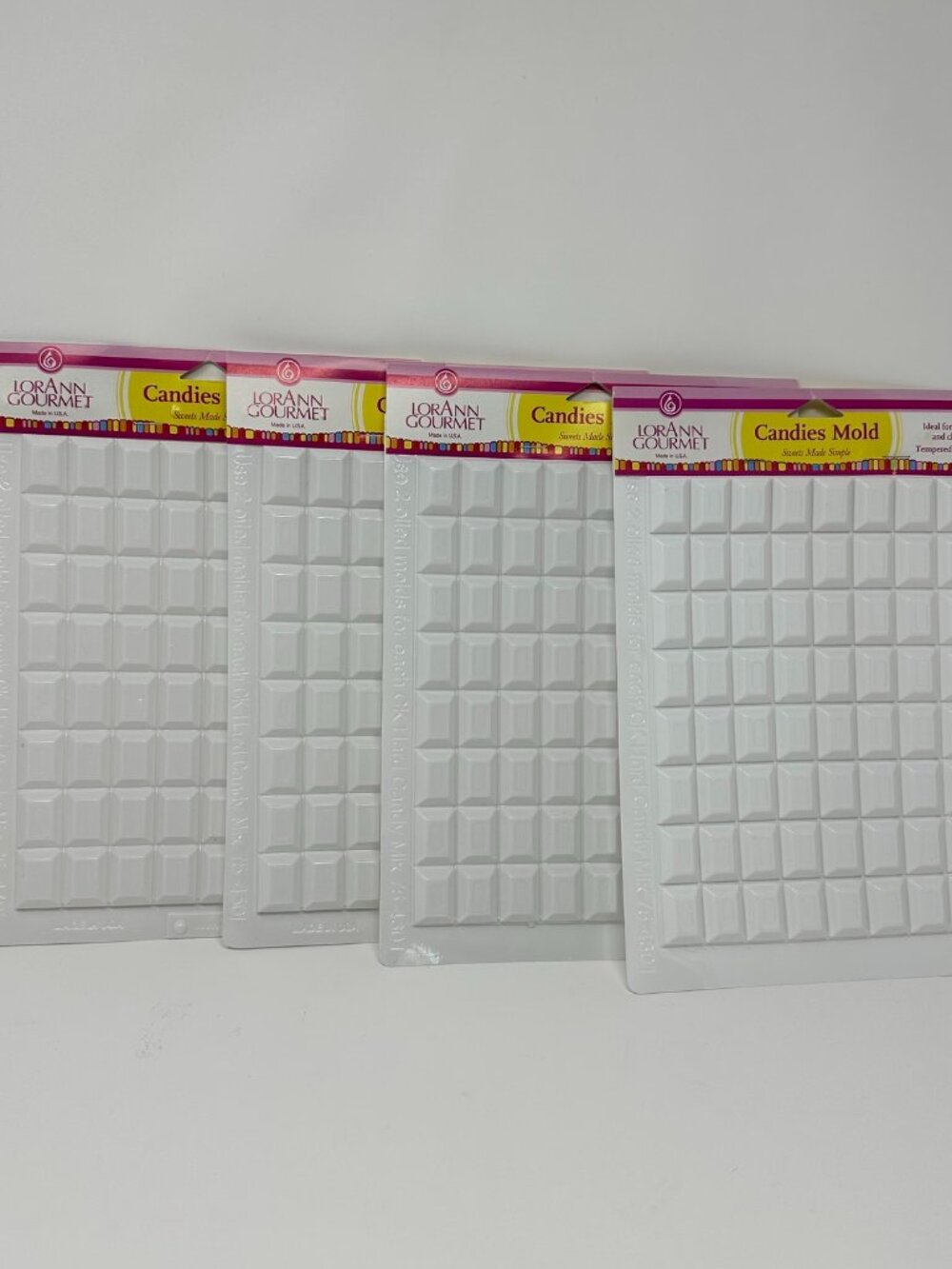 NEW Set of 4 LorAnn Rectangle Breakup Plastic Sheet Mold, Old Fashion Candy